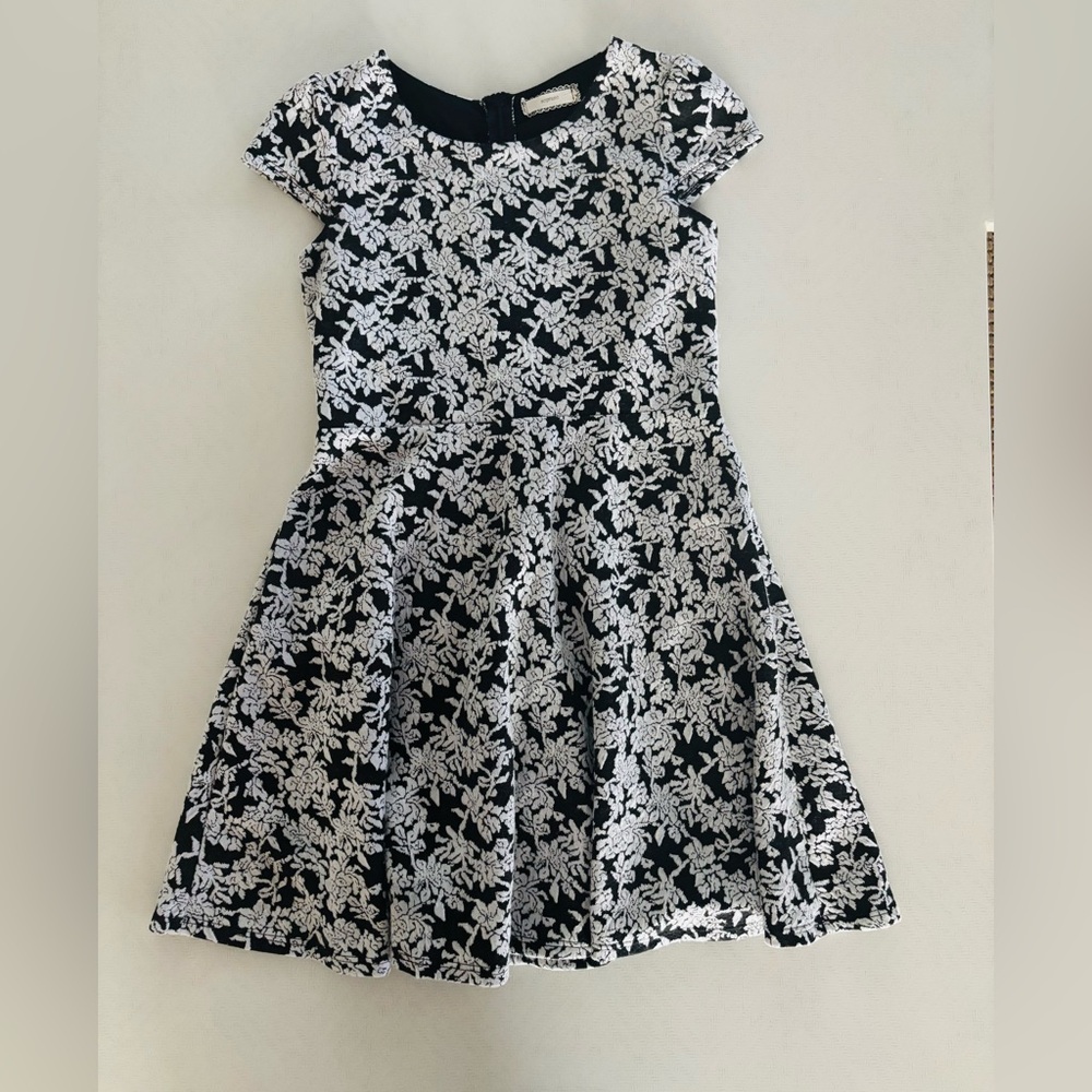 Soprano Black and White Floral Girls Dress